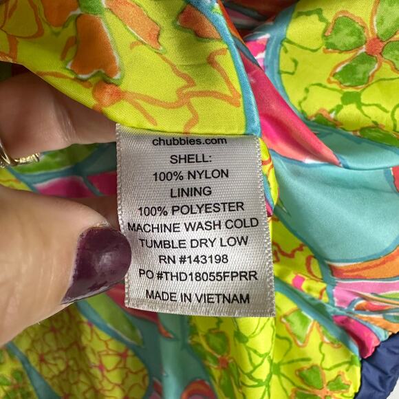 Chubbies Mens Blue Colorblock Wanders Club Full Zip Puffer Coat Size Medium - Picture 3 of 5